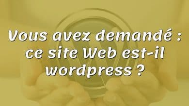 Vous avez demandé : ce site Web est-il wordpress ?